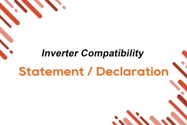 Inverter Compatibility Statement / Declaration